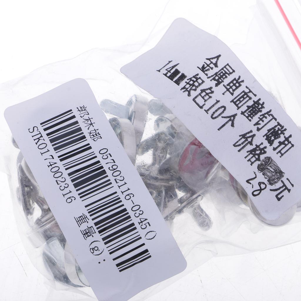 10 Set Metal Magnetic Fasteners Button for Handbag Purse Jewelry 14mm Silver