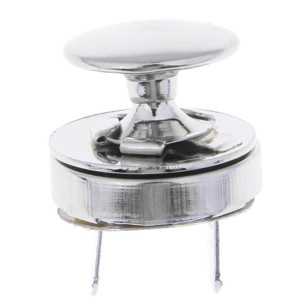 10 Set Metal Magnetic Fasteners Button for Handbag Purse Jewelry 14mm Silver