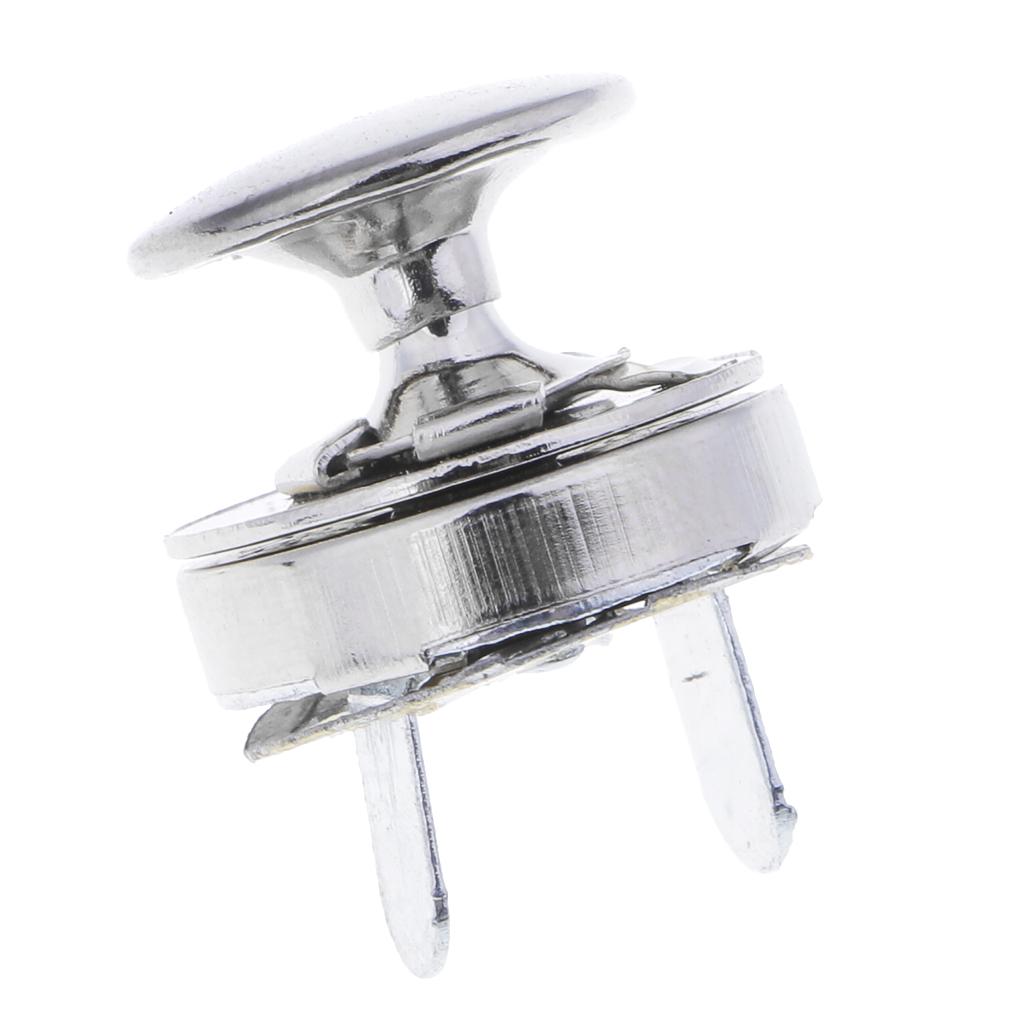 10 Set Metal Magnetic Fasteners Button for Handbag Purse Jewelry 14mm Silver