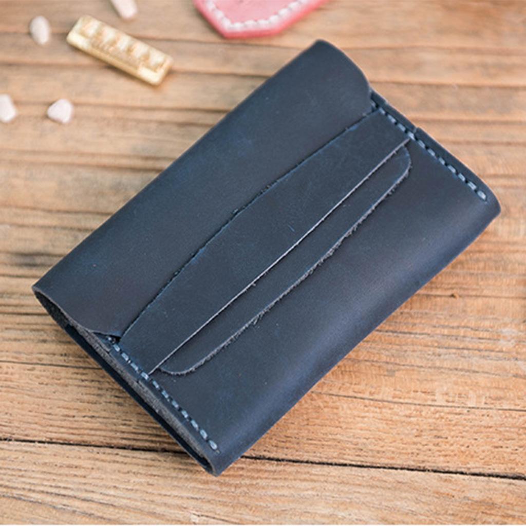 DIY Handmade Leather Wallet Purse Bag Making Kit Leathercraft Tools Blue