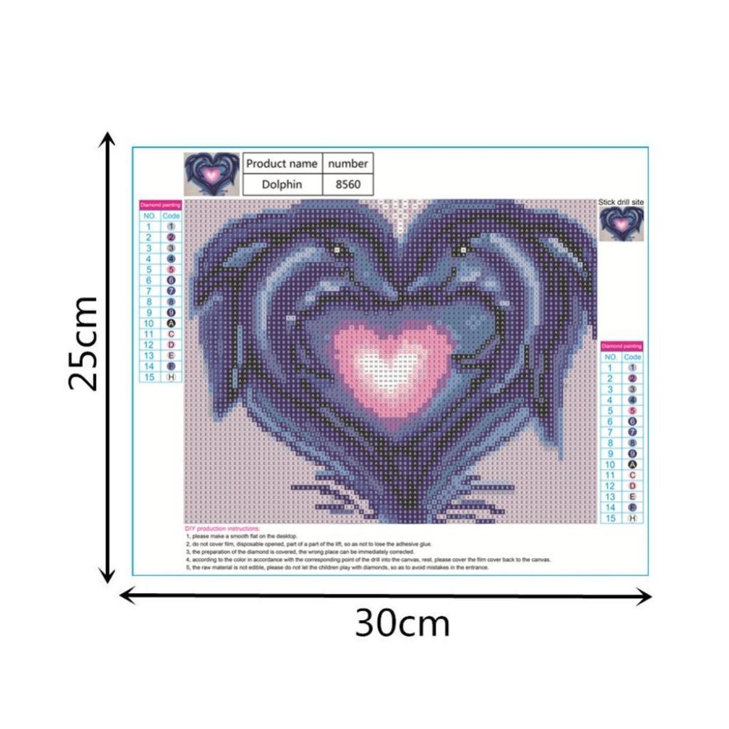 Full Drill 5D Diamond Painting Embroidery Cross Stitch Kits Dolphin