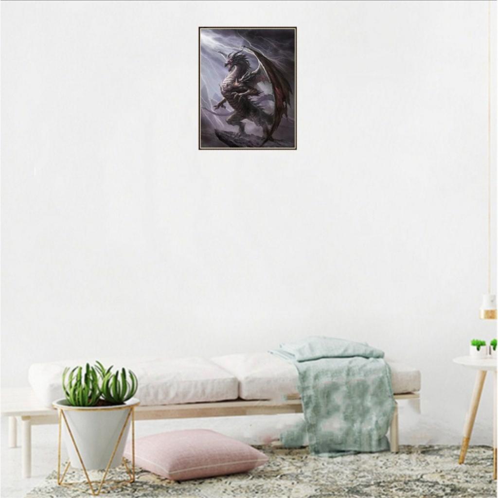 Full Drill 5D Diamond DIY Painting Craft Kit Home Wall Decor Dragon