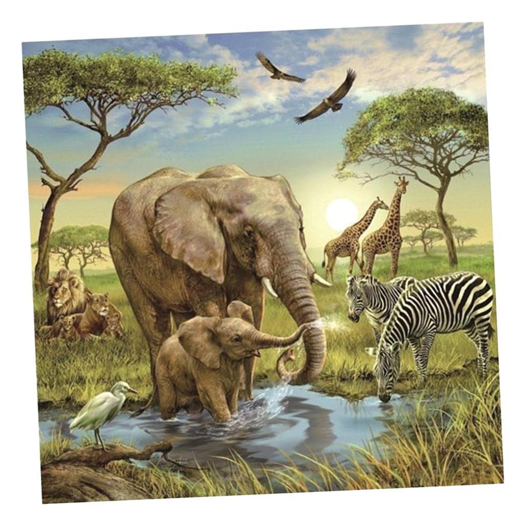 5D DIY Diamond Painting Animal Picture Room Wall Sticker Elephant
