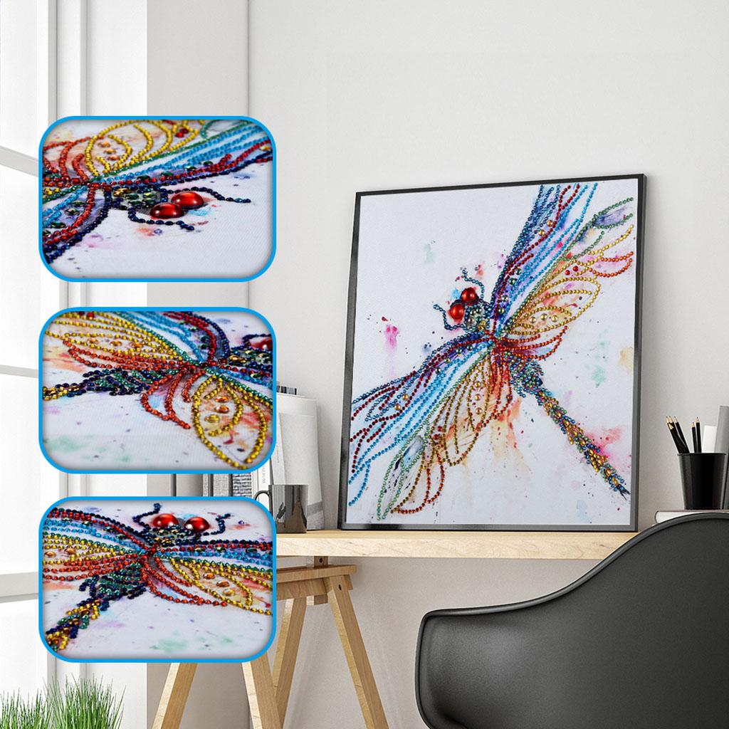 5D Special Shaped Diamond Painting Cross Stitch Crafts Decor Dragonfly