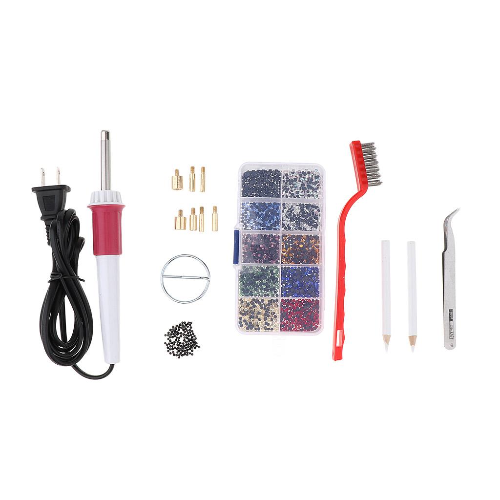Iron-on Applicator Wand Heat Gun for Hot fix Rhinestone Crystal Tools White