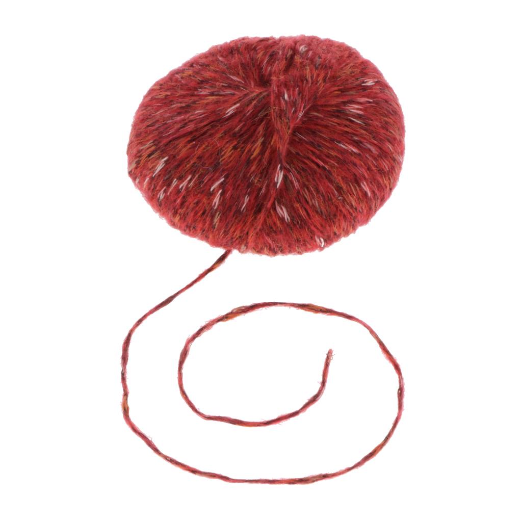 50G Colored Woolen Yarn Fluffy Knitting Yarn for Crochet Project Red
