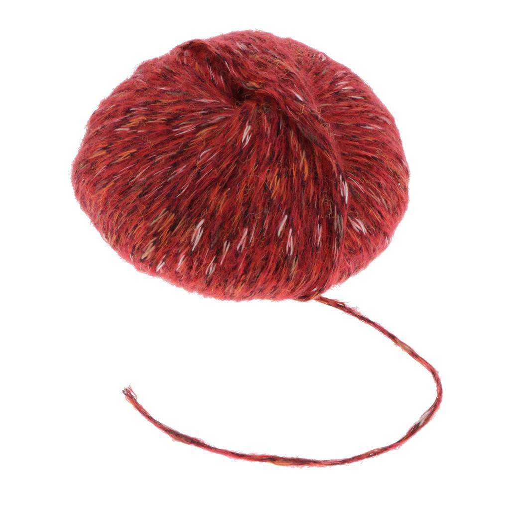 50G Colored Woolen Yarn Fluffy Knitting Yarn for Crochet Project Red