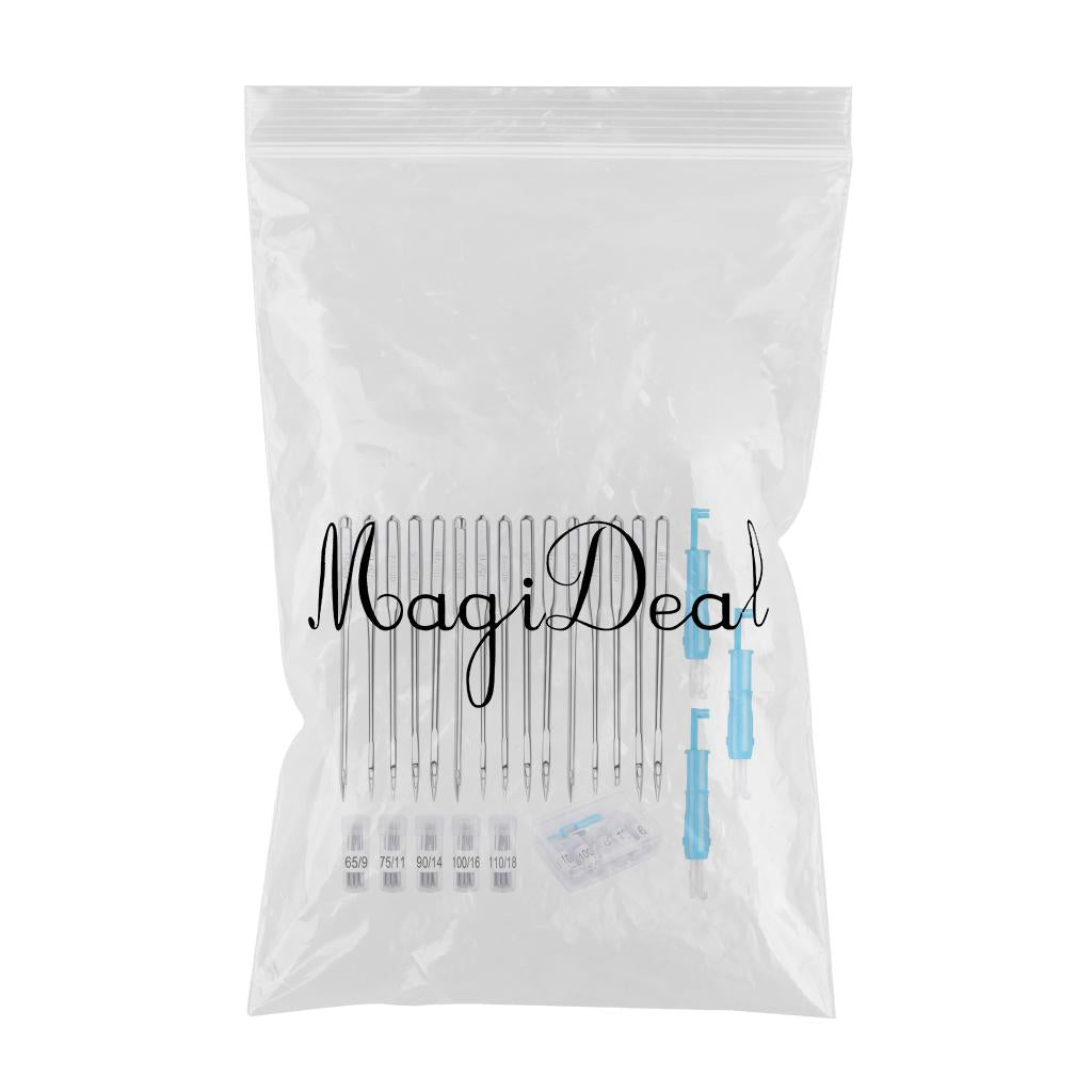 53 Universal Regular Point Domestic Sewing Machine Needles & Needle Threader