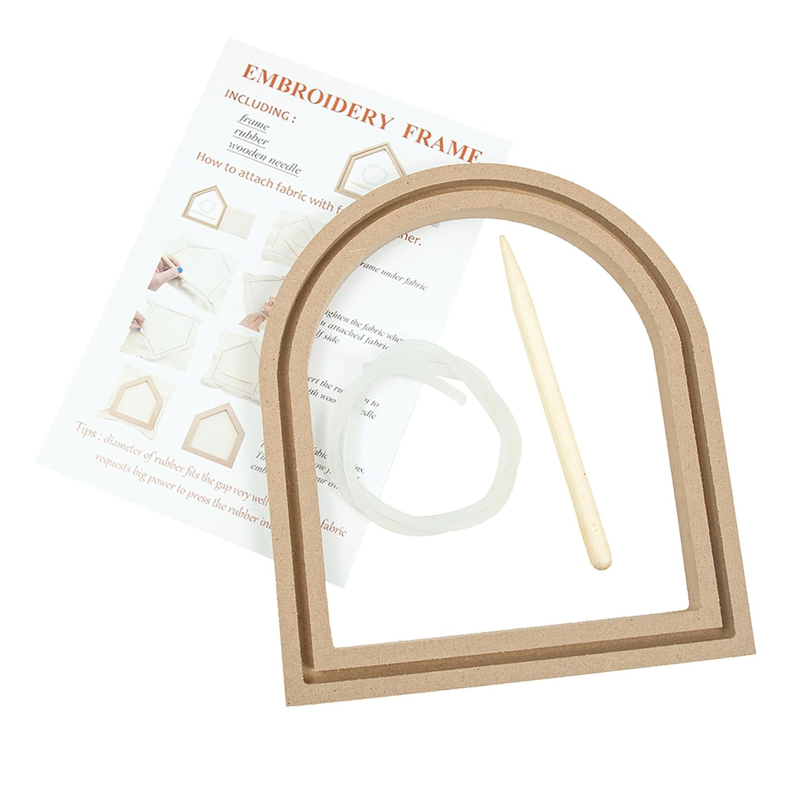 Wood Embroidery Hoops Fixed Frame Cross Stitch DIY Crafts arch window shape