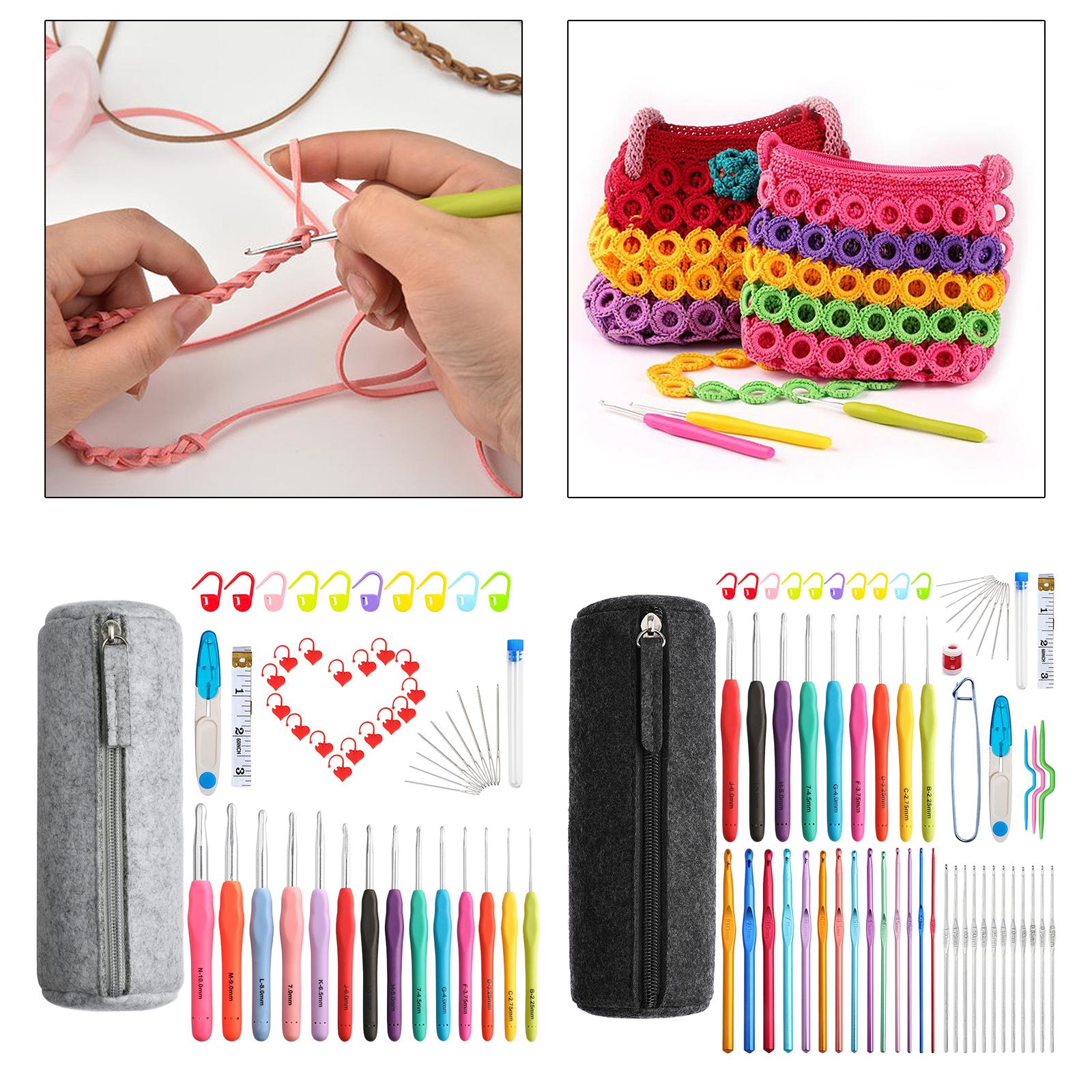 52/62Pcs Crochet Hooks Set Yarn Knitting Needles Tools 62Pcs