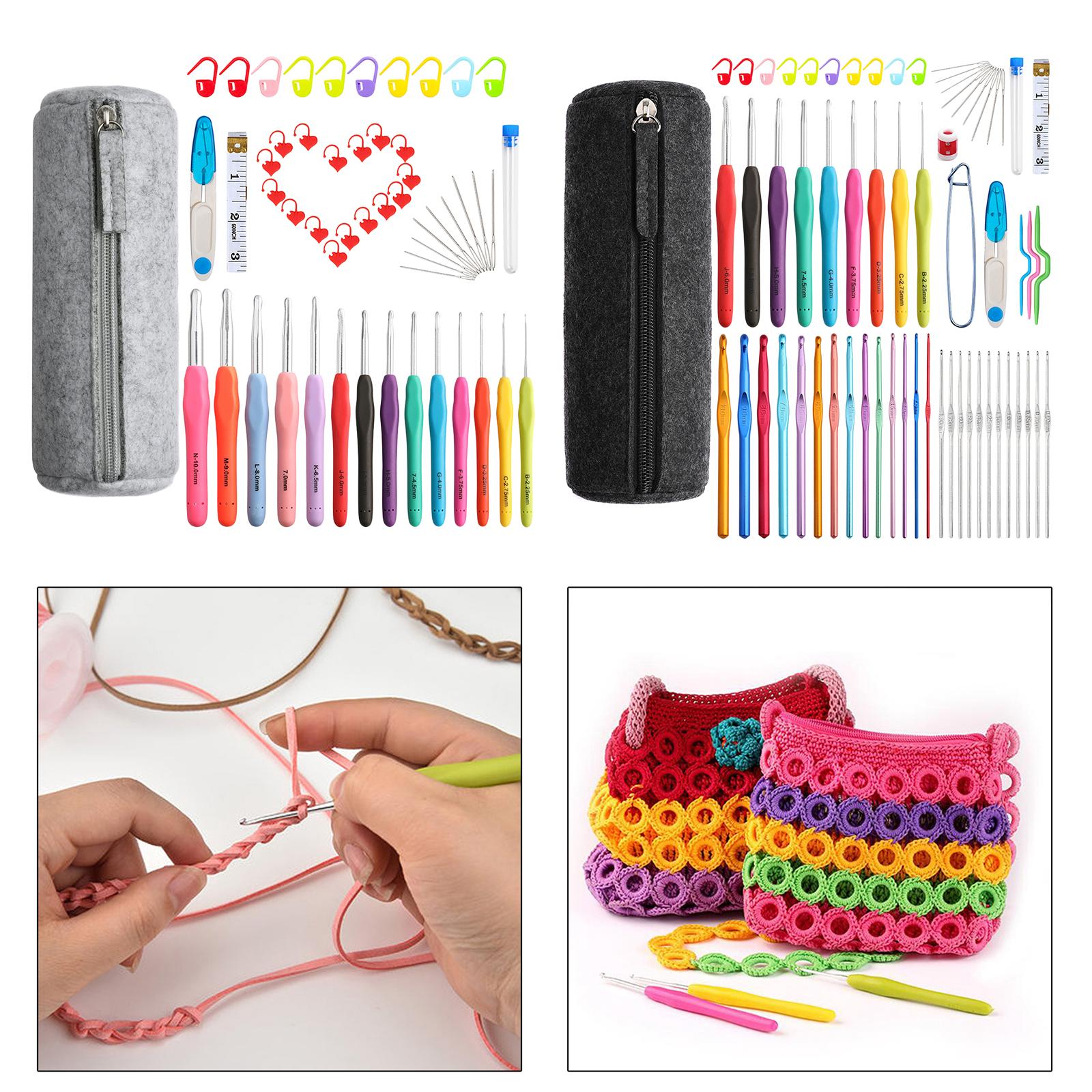 52/62Pcs Crochet Hooks Set Yarn Knitting Needles Tools 62Pcs