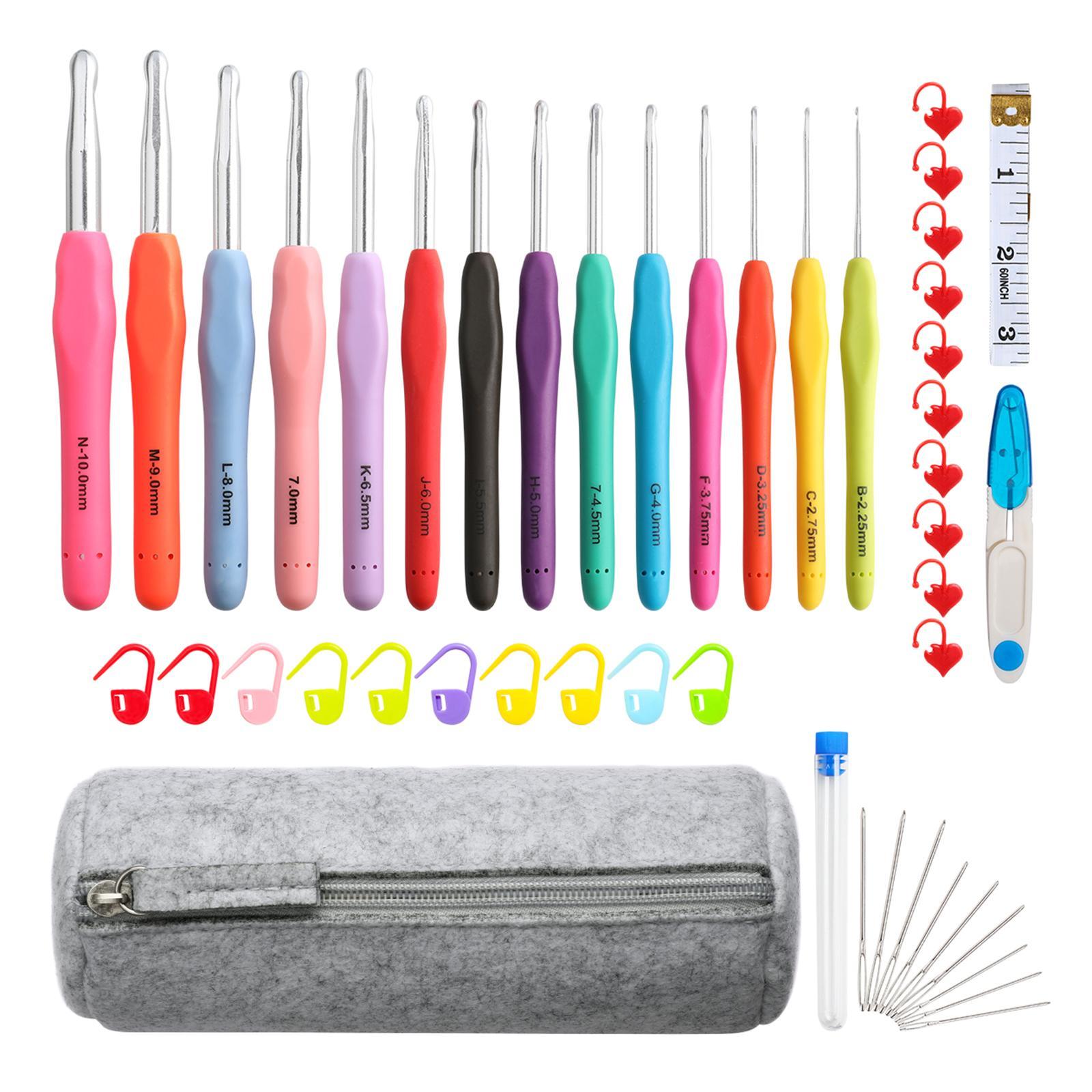 52/62Pcs Crochet Hooks Set Yarn Knitting Needles Tools 52Pcs