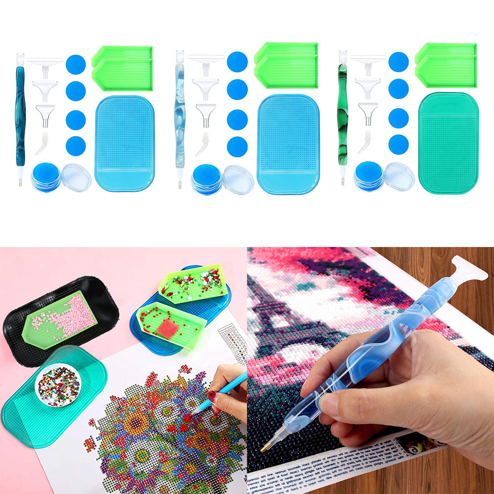 5D DIY Hand Turned Resin Diamond Painting Drill Pen Accessories Dark Blue