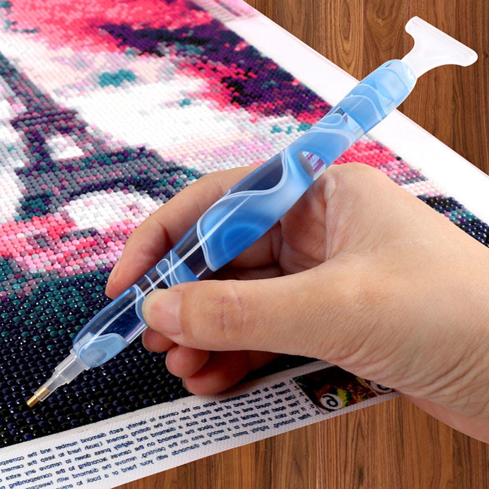 5D DIY Hand Turned Resin Diamond Painting Drill Pen Accessories Light Blue