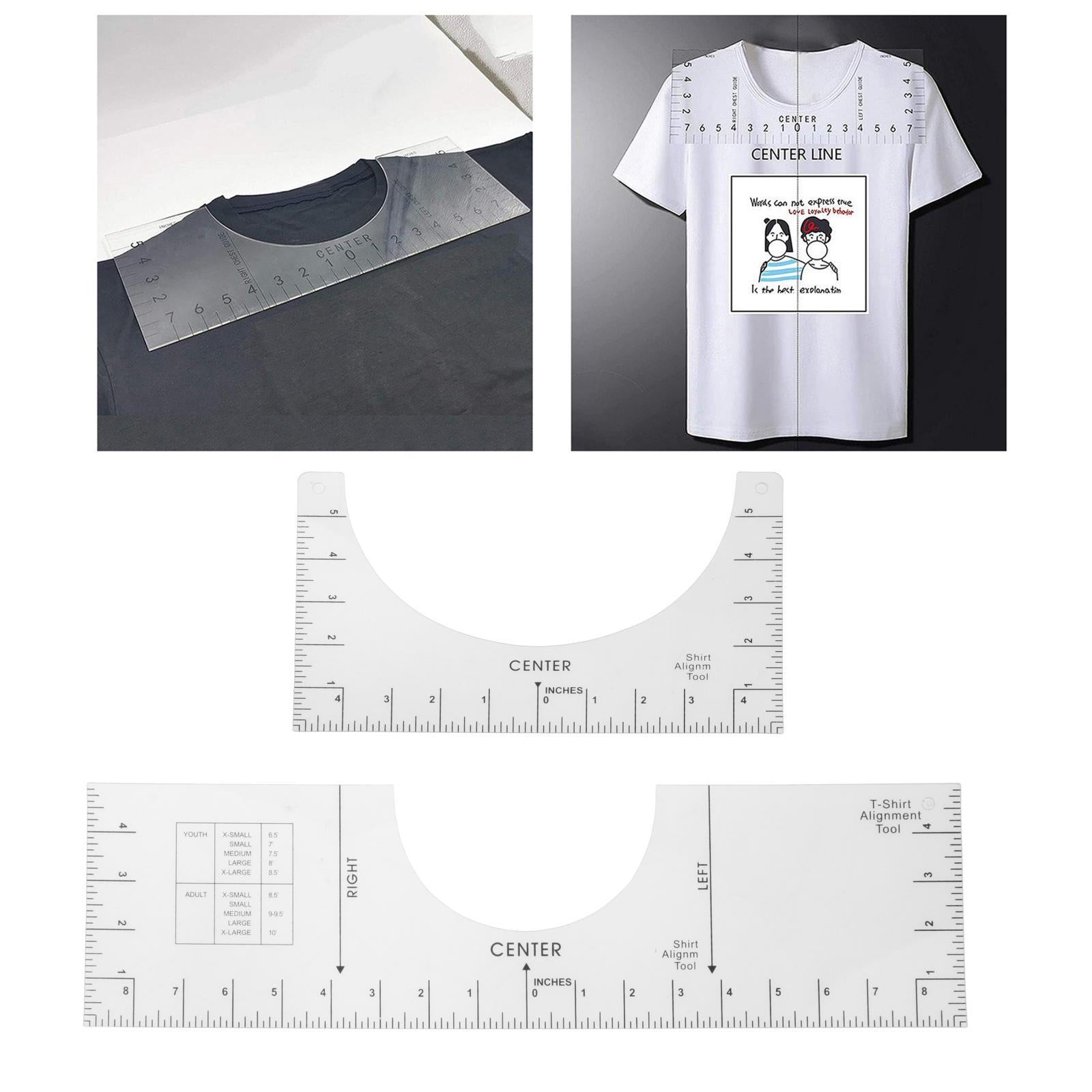 Durable T-shirt Ruler Guide Alignment Tool for Fabric Cutting Sew 10x6 inch