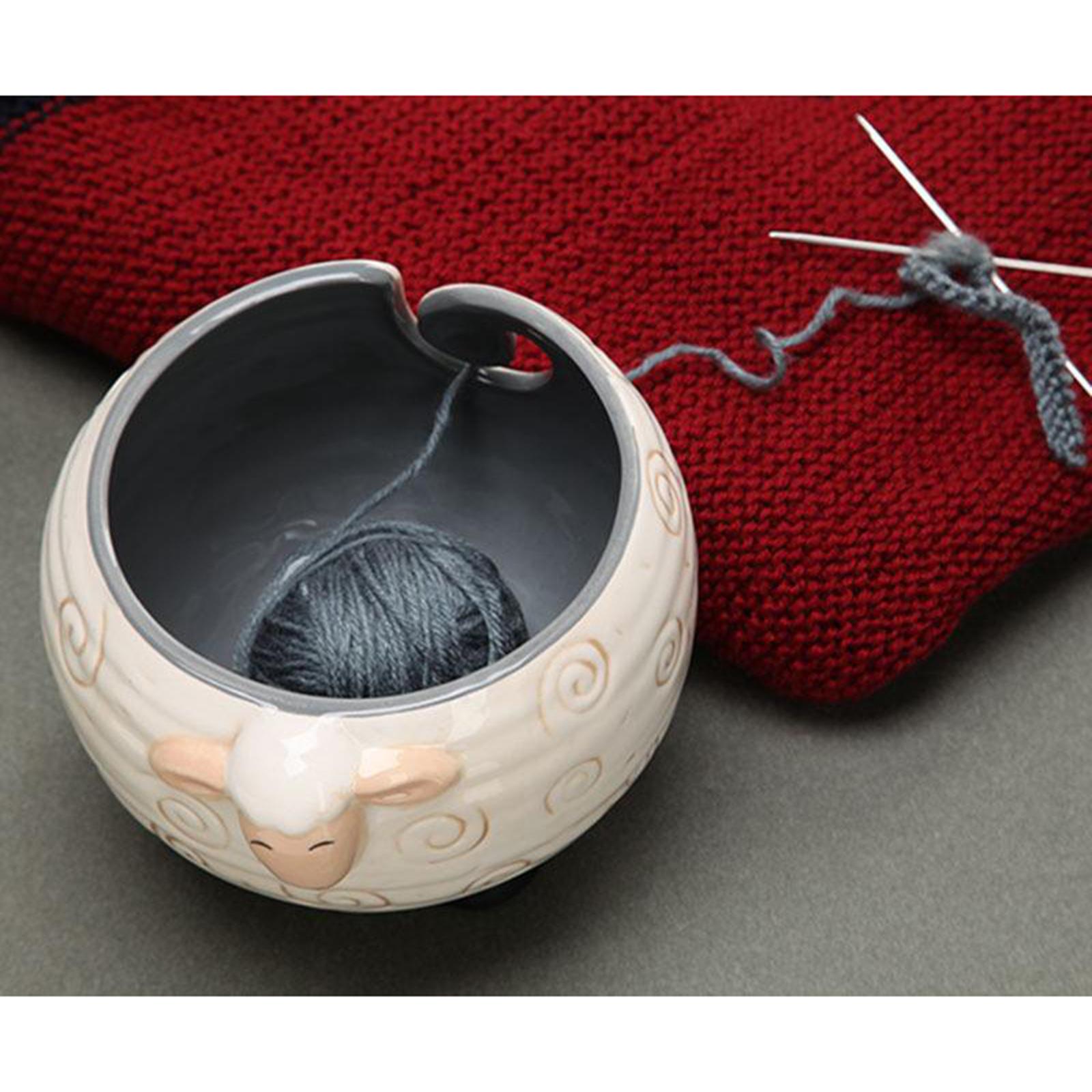 Ceramic Yarn Bowl for Crochet Knitting Wool Yarn Lovers Gift Home Desk Decor