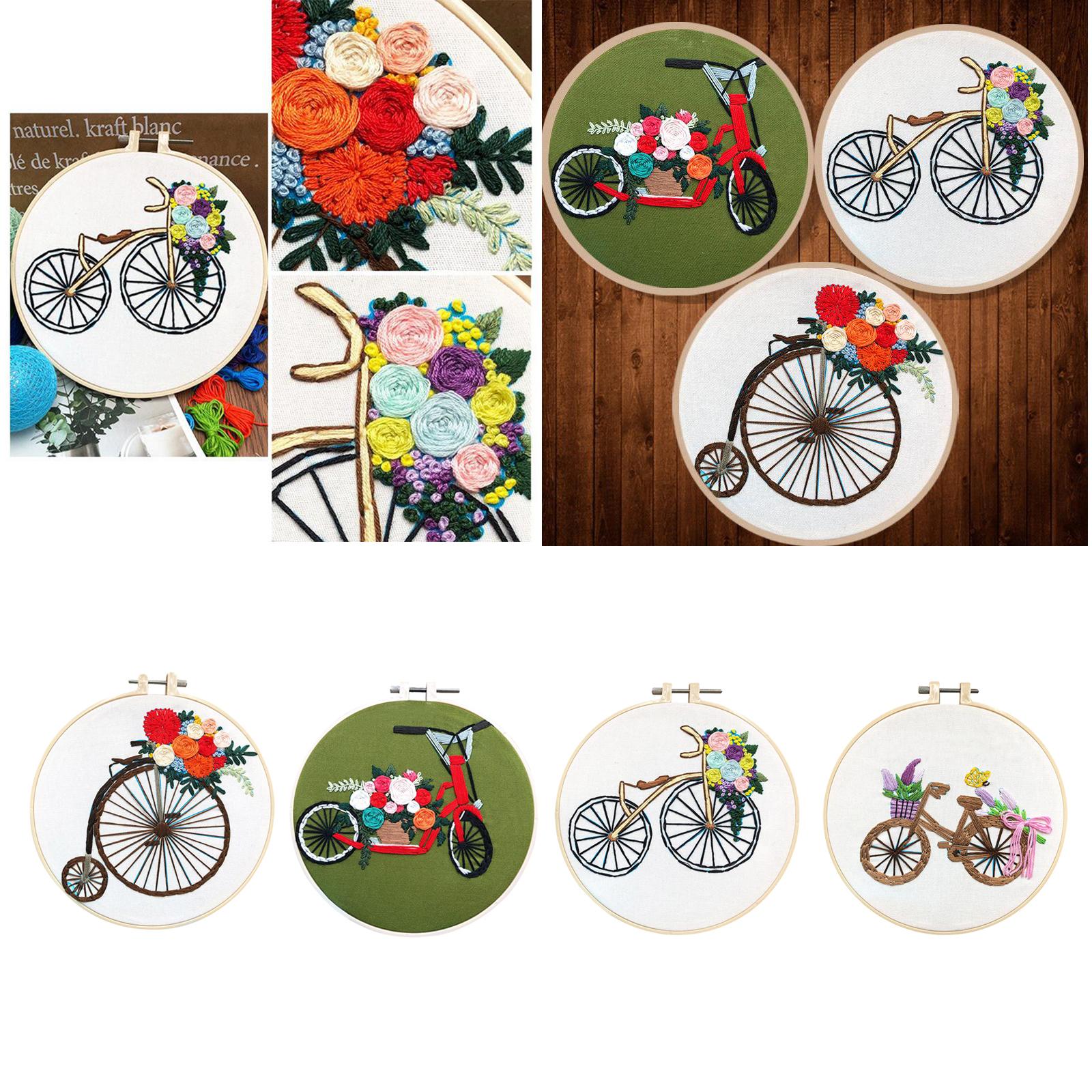 Full Range of Embroidery Kit with Pattern DIY Hoop Craft Dia. 20cm Style 1