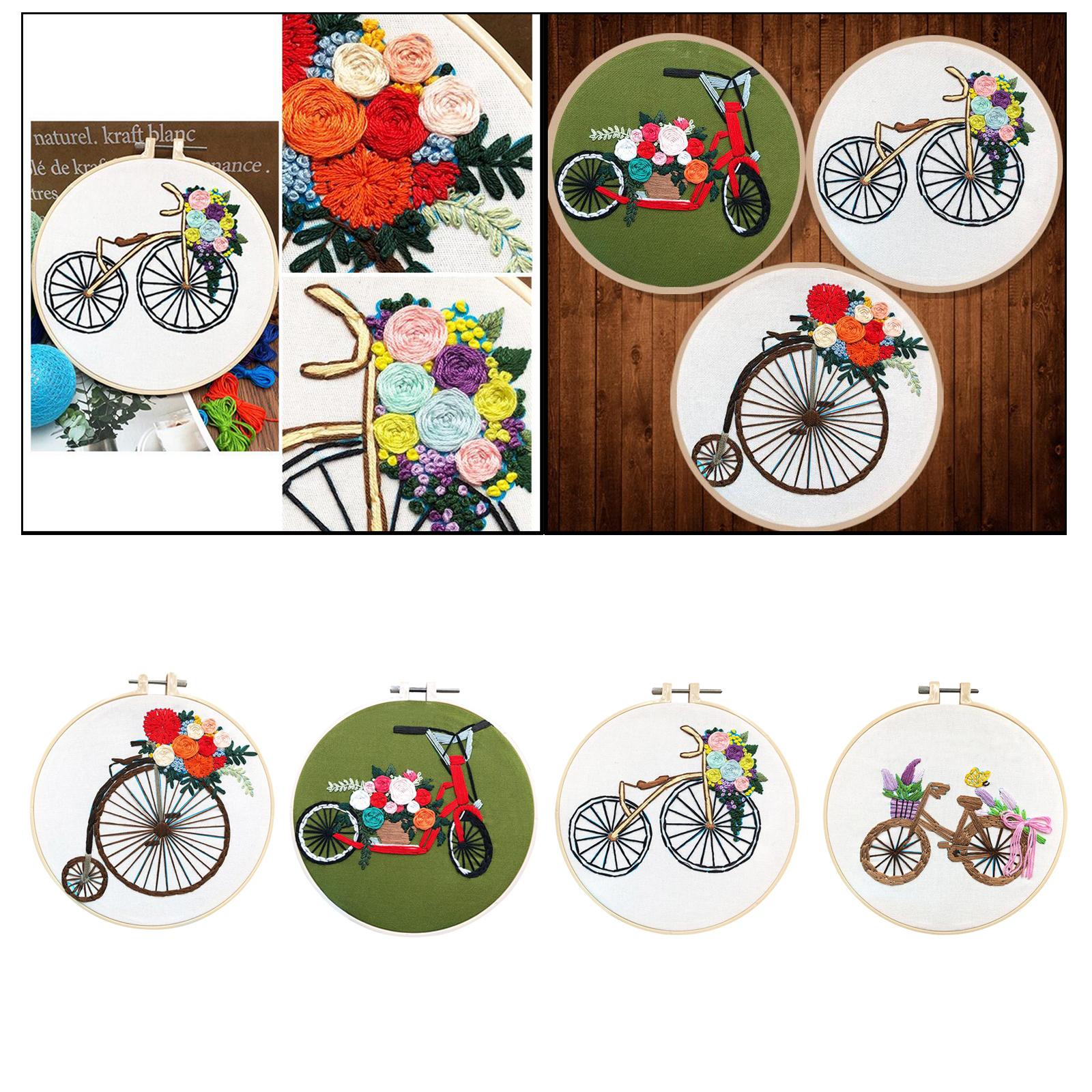 Full Range of Embroidery Kit with Pattern DIY Hoop Craft Dia. 20cm Style 1