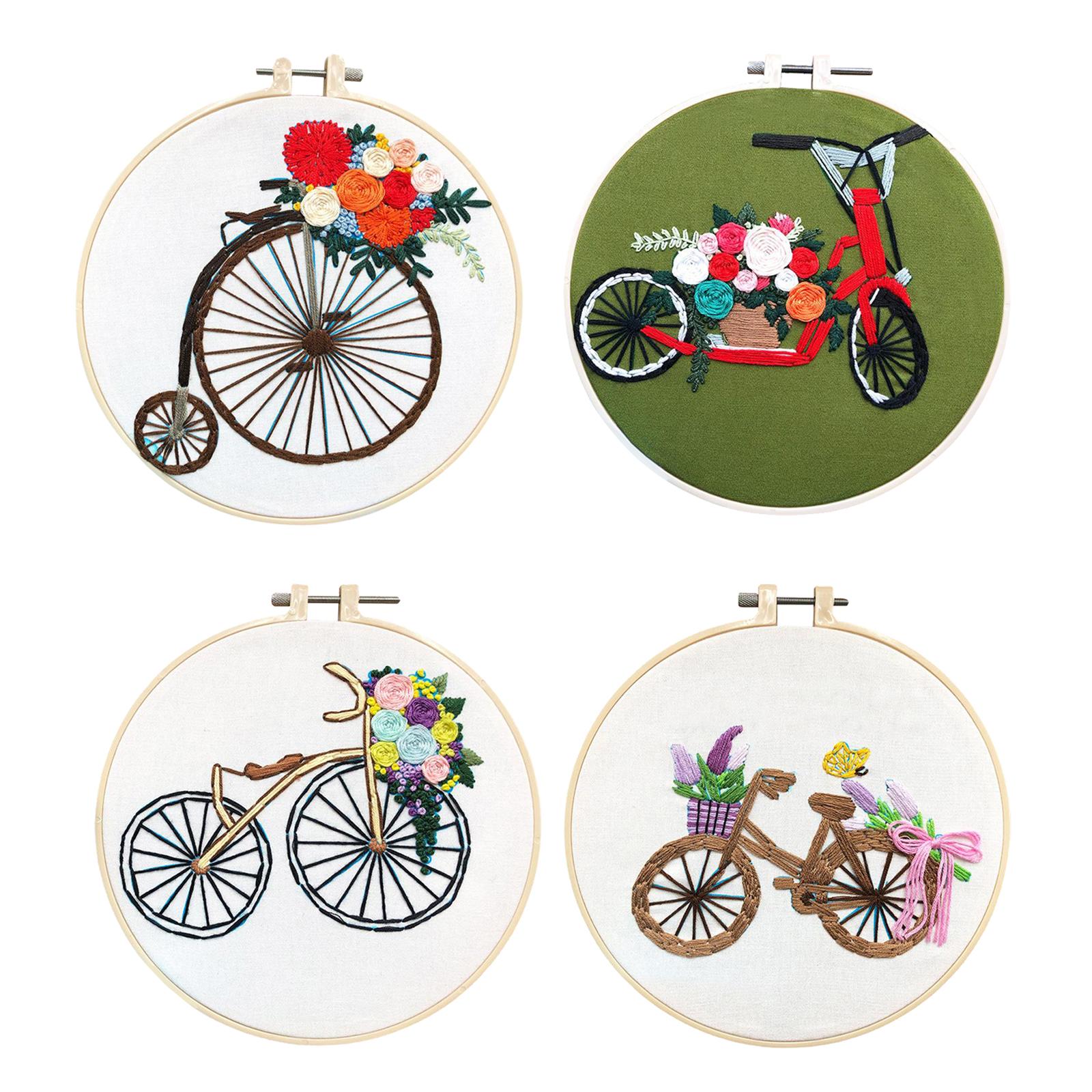 Full Range of Embroidery Kit with Pattern DIY Hoop Craft Dia. 20cm Style 1
