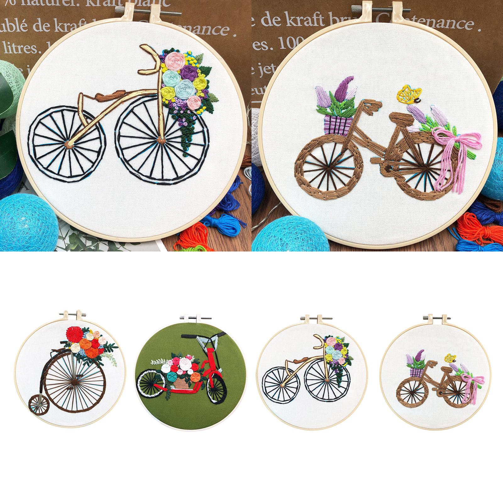 Full Range of Embroidery Kit with Pattern DIY Hoop Craft Dia. 20cm Style 1