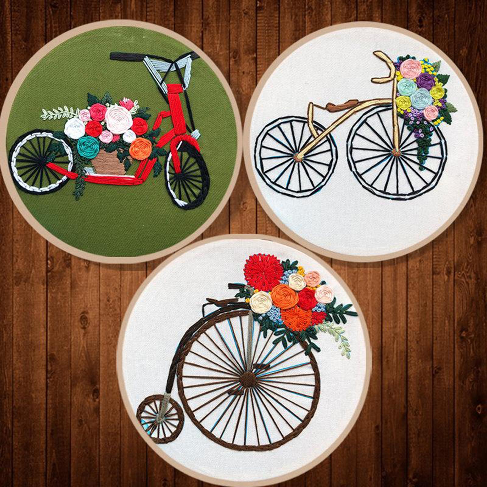 Full Range of Embroidery Kit with Pattern DIY Hoop Craft Dia. 20cm Style 2