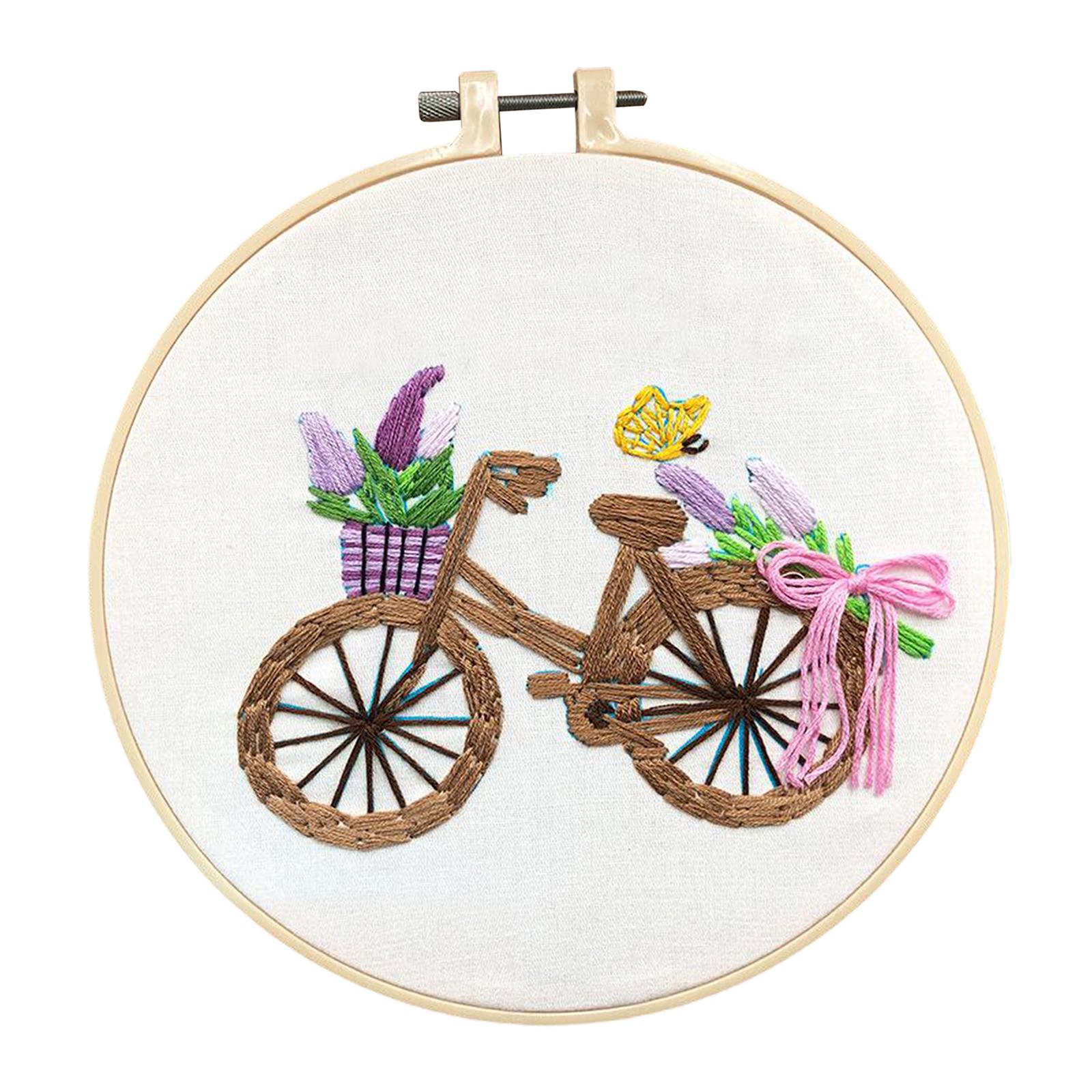 Full Range of Embroidery Kit with Pattern DIY Hoop Craft Dia. 20cm Style 4