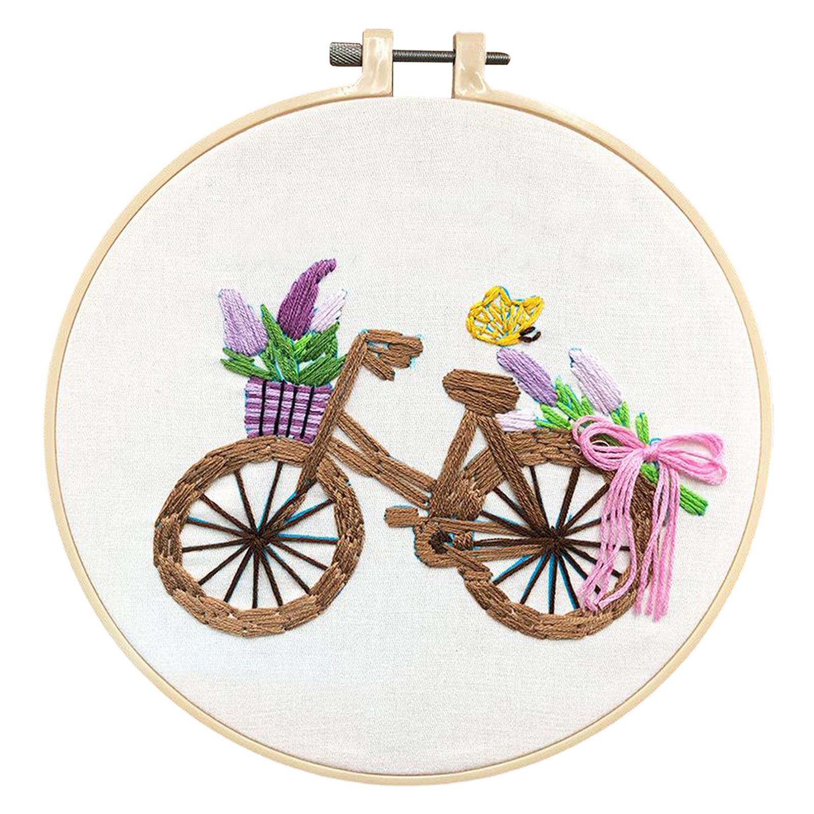 Full Range of Embroidery Kit with Pattern DIY Hoop Craft Dia. 20cm Style 4