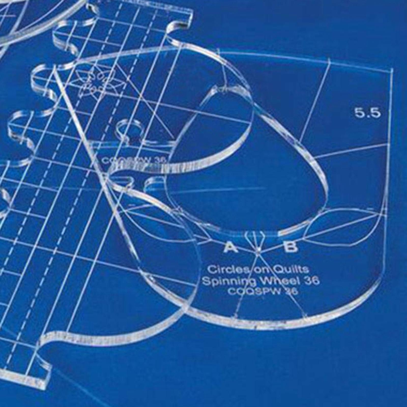 6Pcs/Set Clear Acrylic Laser Cut Quilting Templates