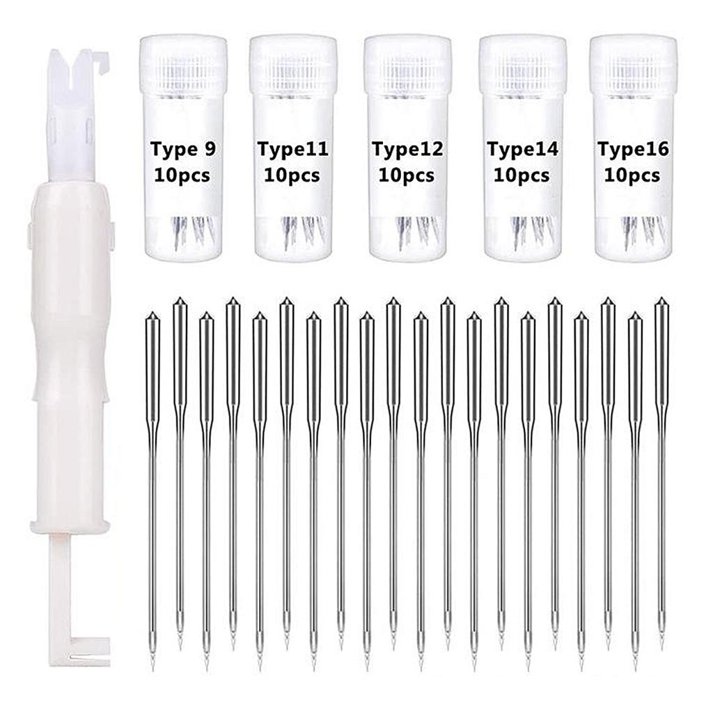 Sewing Machine Needles Universal For Singer Brother 50Needles 1Threader