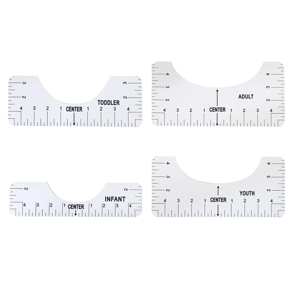 4Pc T-Shirt Alignment Tool - Centering Tool Vinyl T Shirt Ruler Guide Design