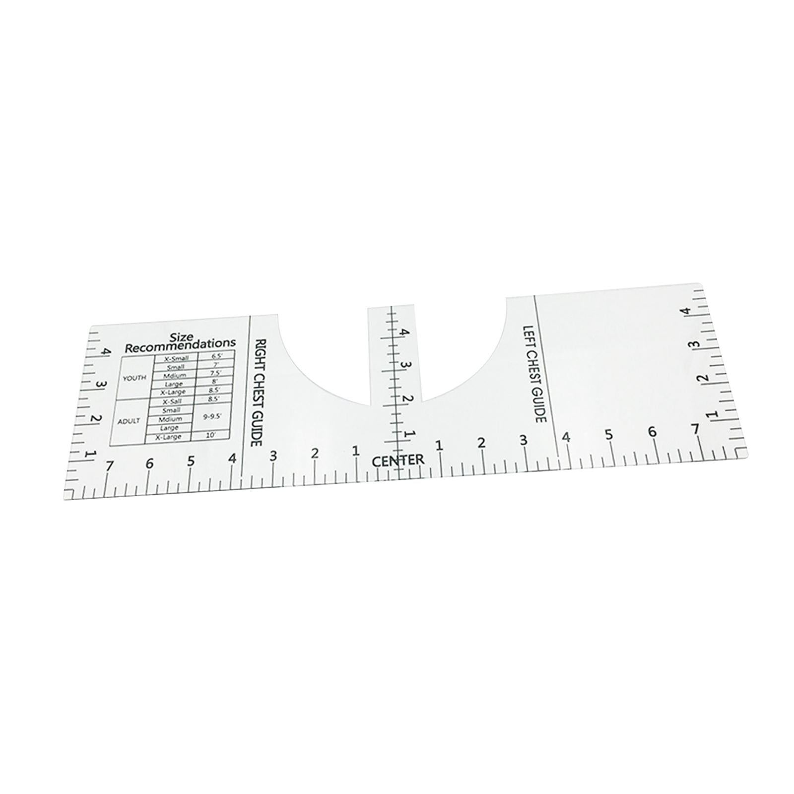 T-shirt Vinyl Shirt Ruler Guide Gauge Crew Neck HTV Graphics Centering Tool
