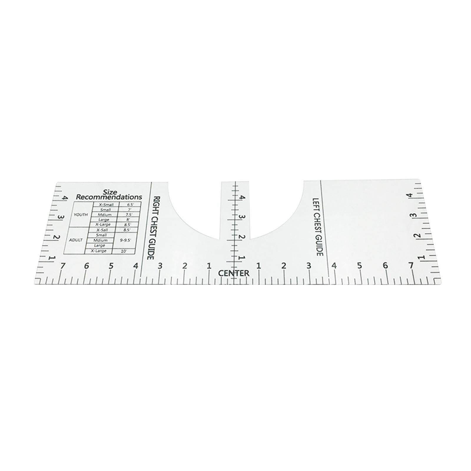 T-shirt Vinyl Shirt Ruler Guide Gauge Crew Neck HTV Graphics Centering Tool