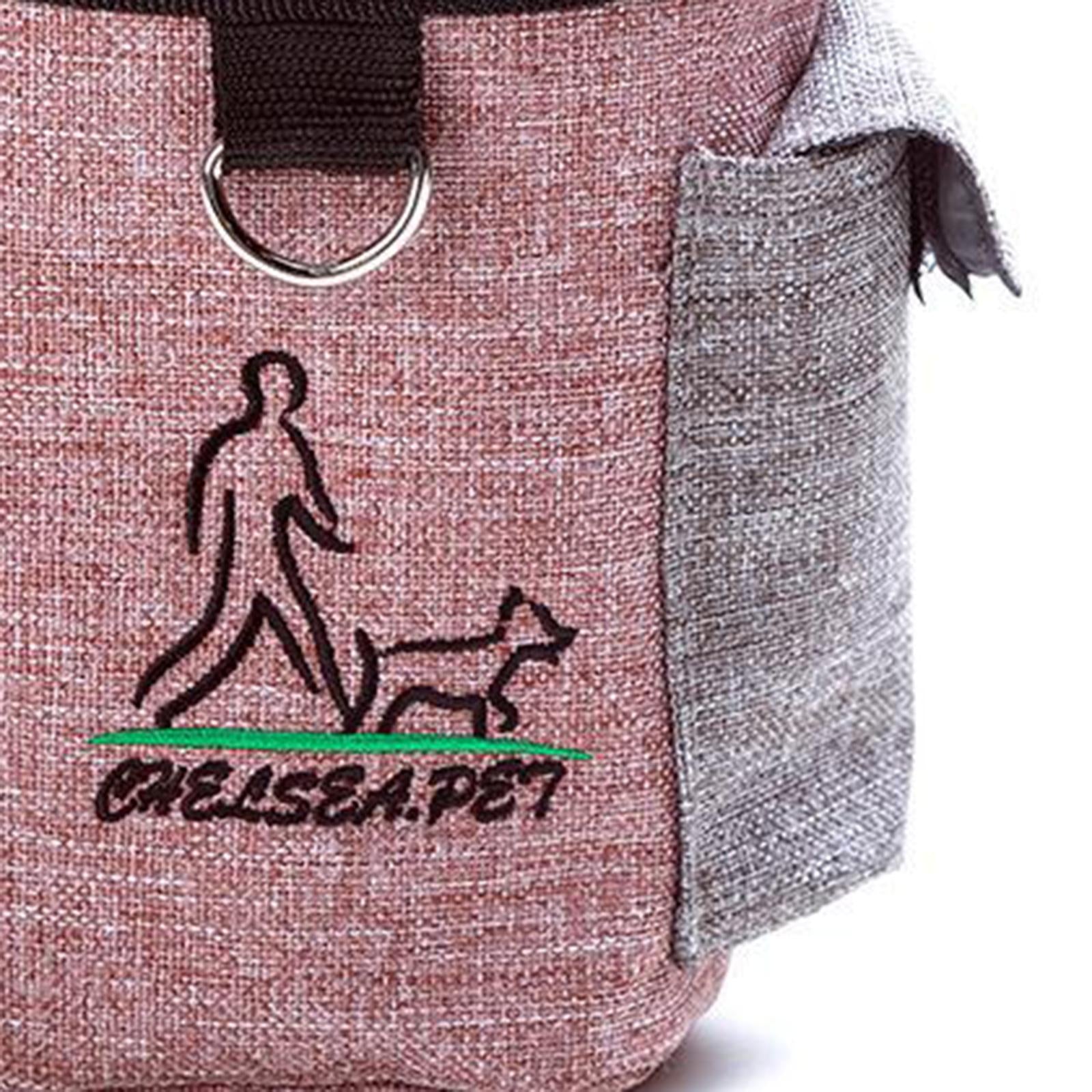 Durable Dog Training Bag Travel Pouch Drawstring Dogs Toys Holder Carrier Pink