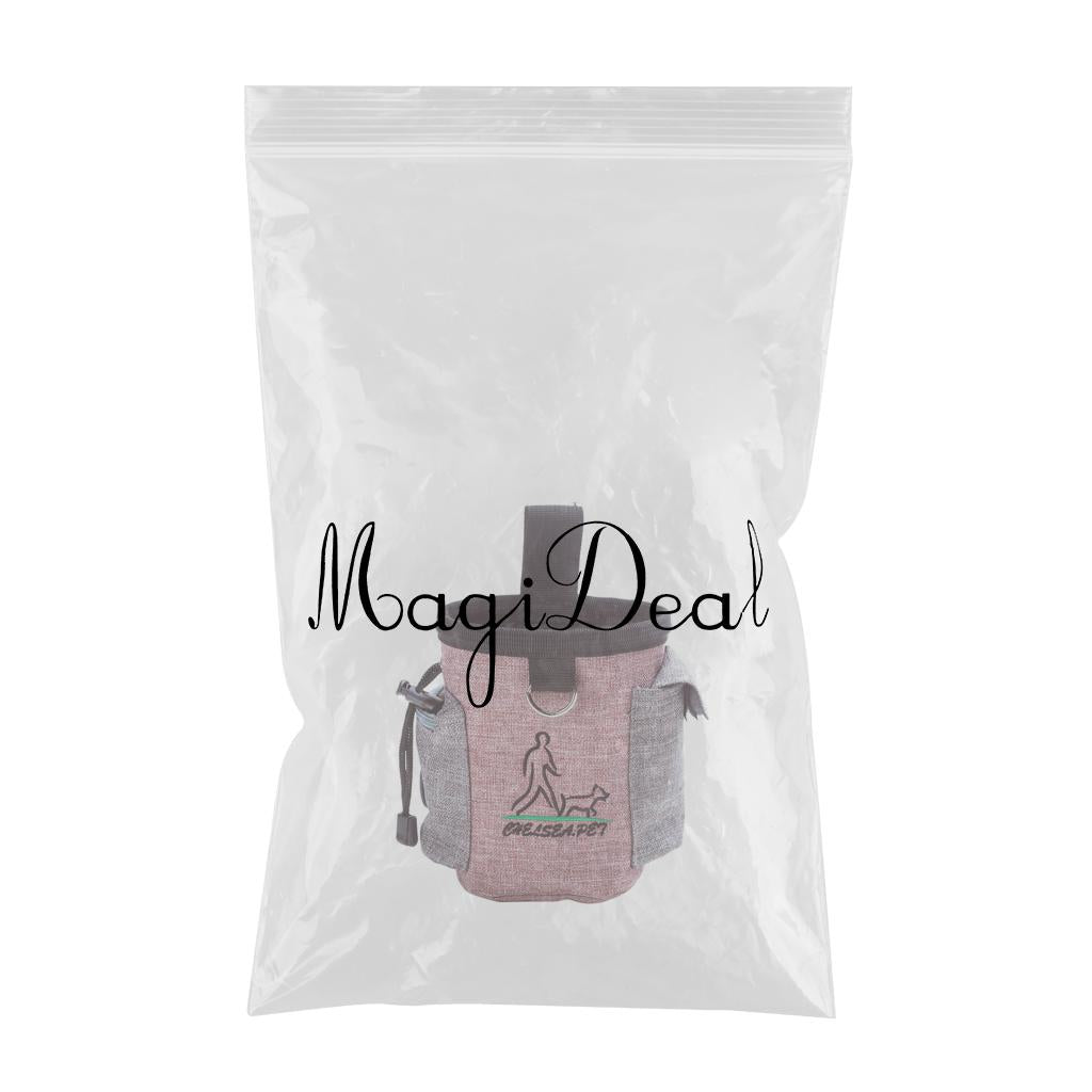 Durable Dog Training Bag Travel Pouch Drawstring Dogs Toys Holder Carrier Pink