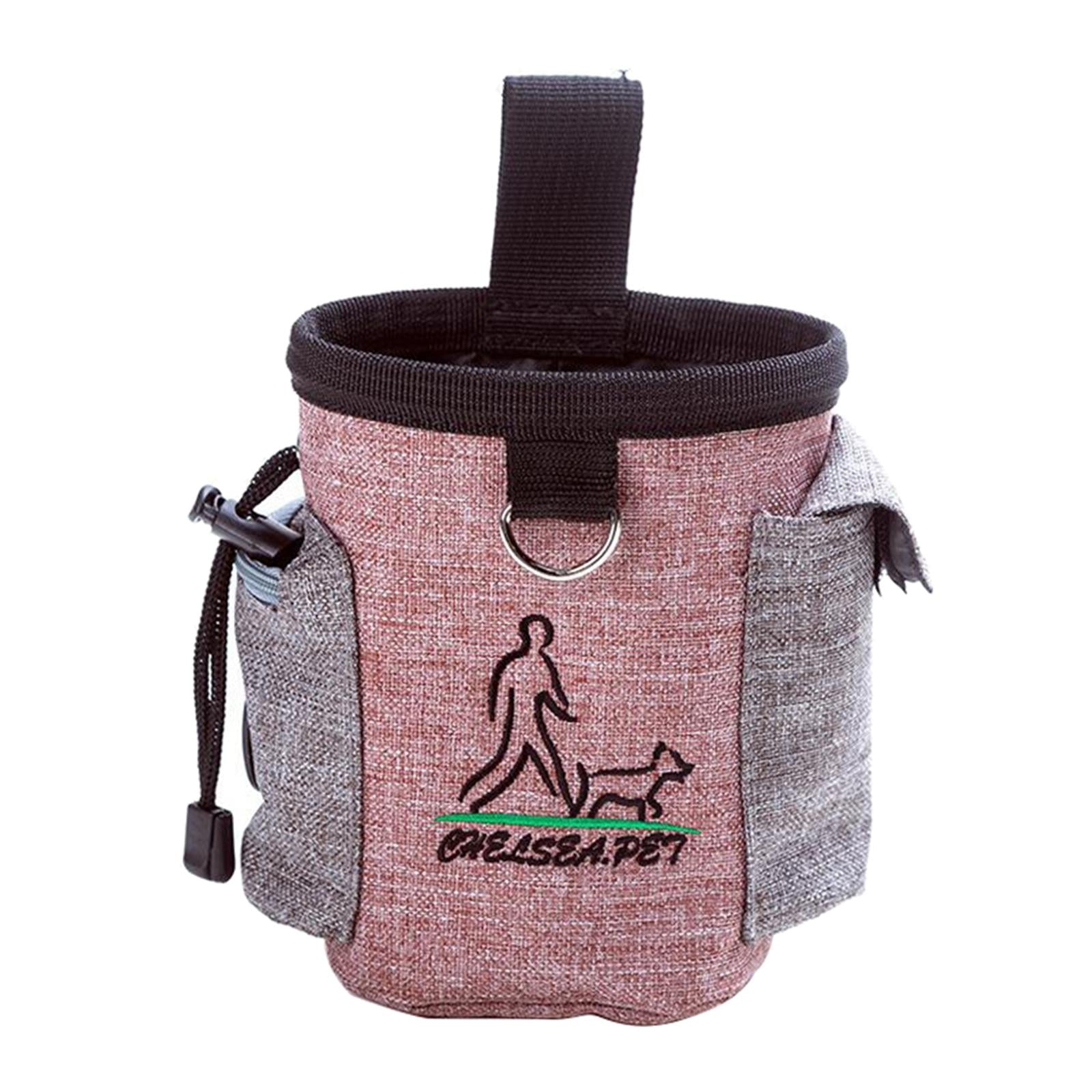 Durable Dog Training Bag Travel Pouch Drawstring Dogs Toys Holder Carrier Pink