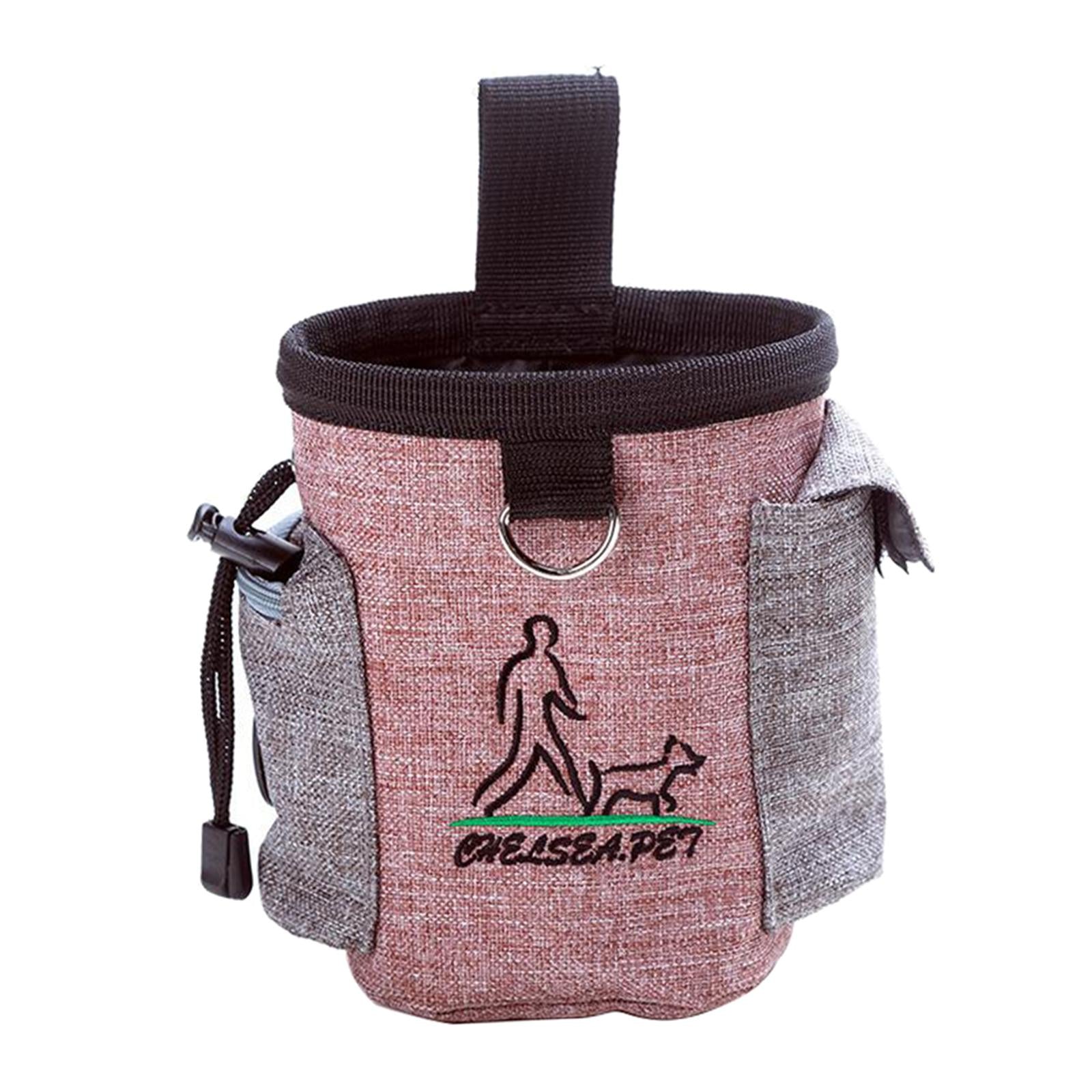 Durable Dog Training Bag Travel Pouch Drawstring Dogs Toys Holder Carrier Pink