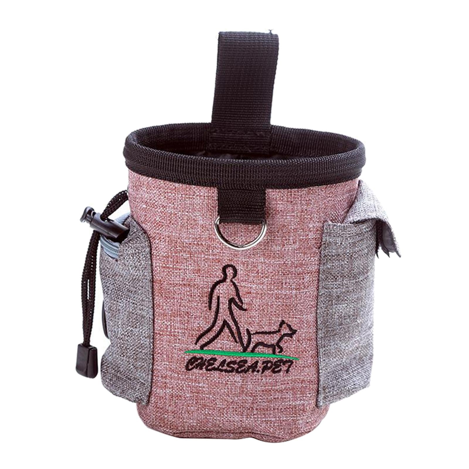 Durable Dog Training Bag Travel Pouch Drawstring Dogs Toys Holder Carrier Pink