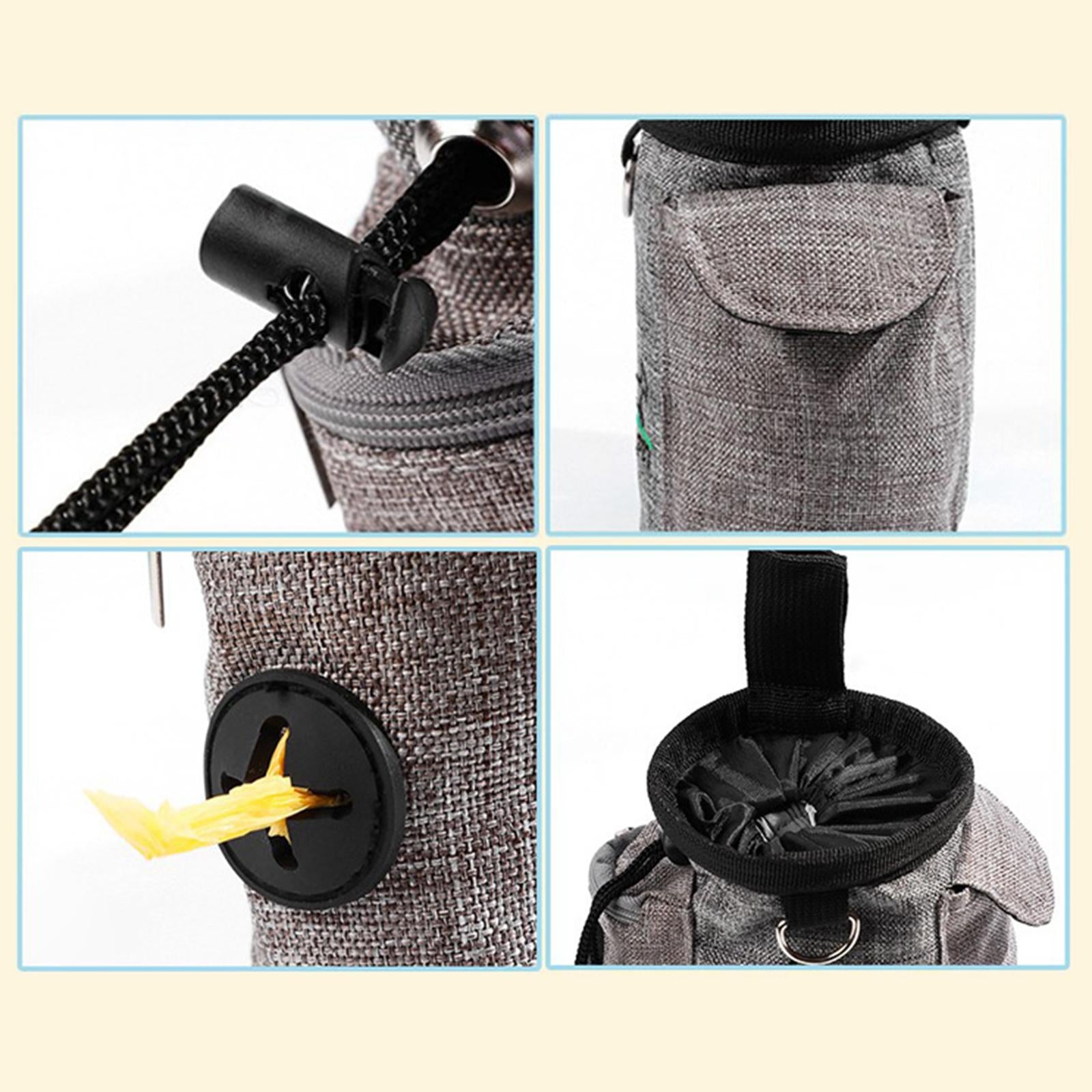 Durable Dog Training Bag Travel Pouch Drawstring Dogs Toys Holder Carrier Gray