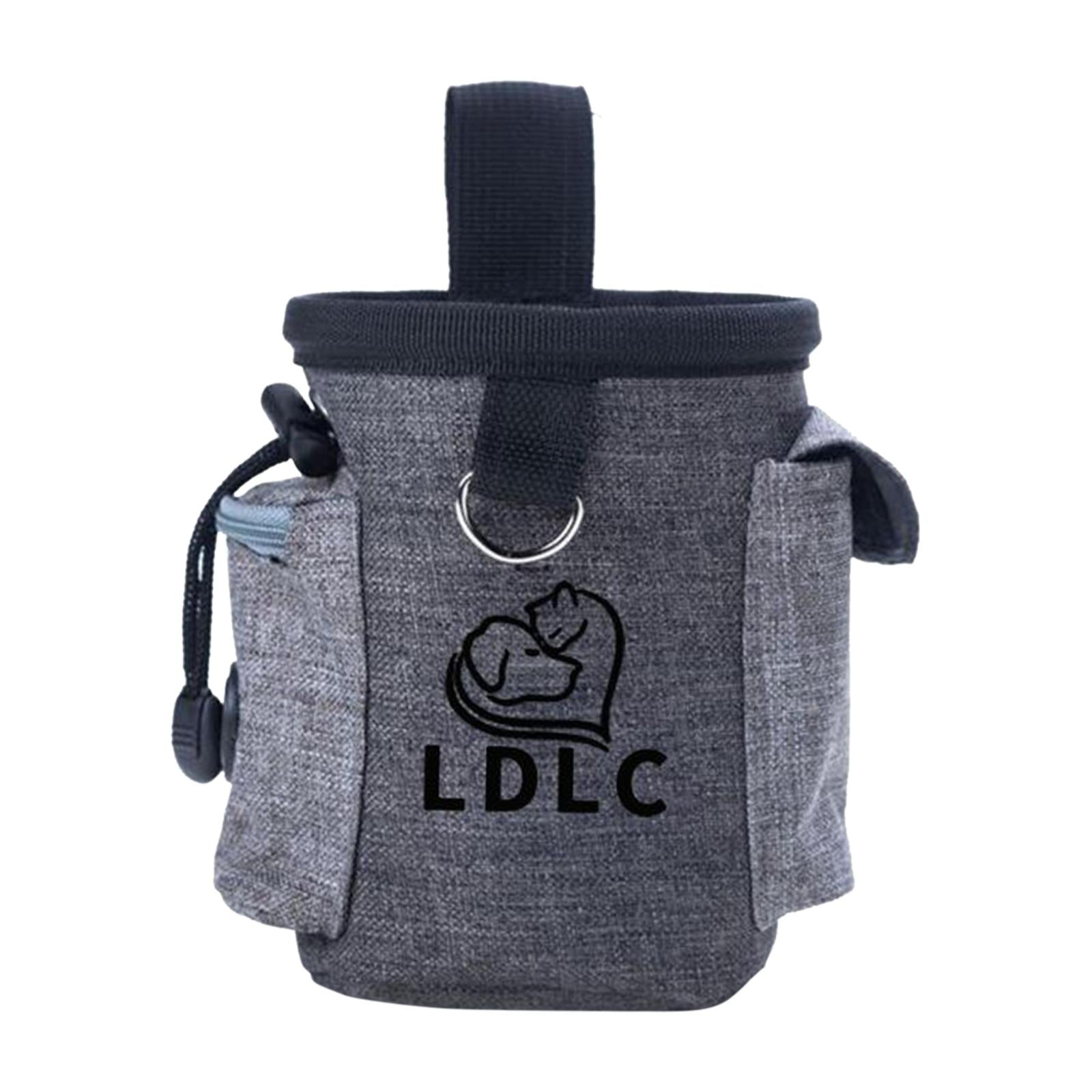 Durable Dog Training Bag Travel Pouch Drawstring Dogs Toys Holder Carrier Gray