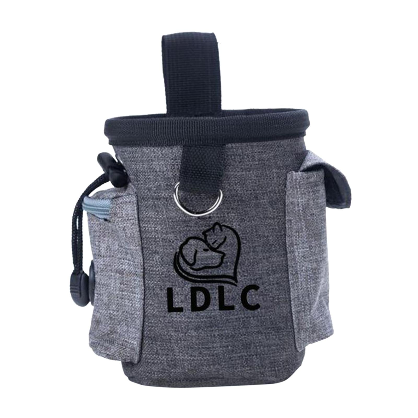 Durable Dog Training Bag Travel Pouch Drawstring Dogs Toys Holder Carrier Gray