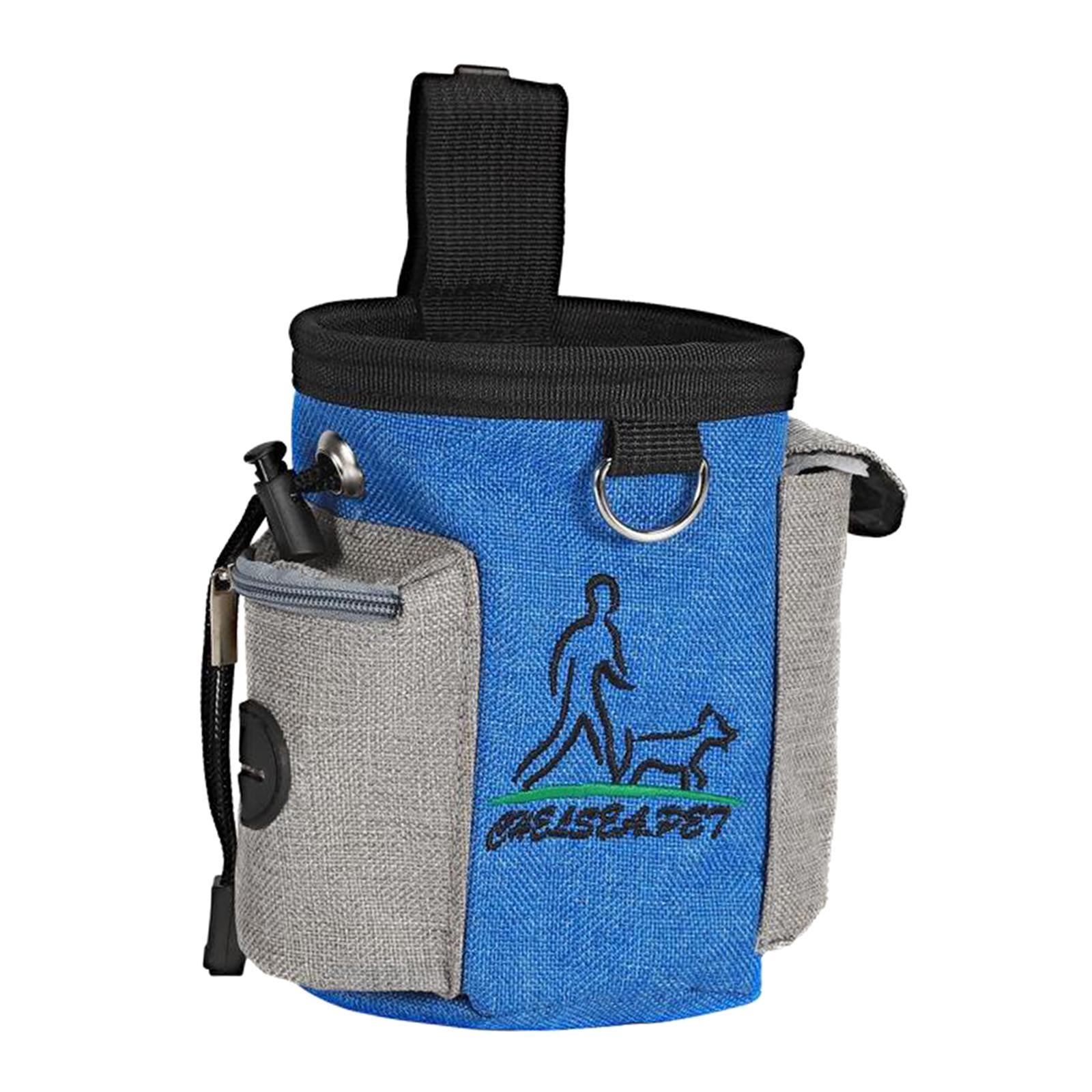 Durable Dog Training Bag Travel Pouch Drawstring Dogs Toys Holder Carrier Dark Blue