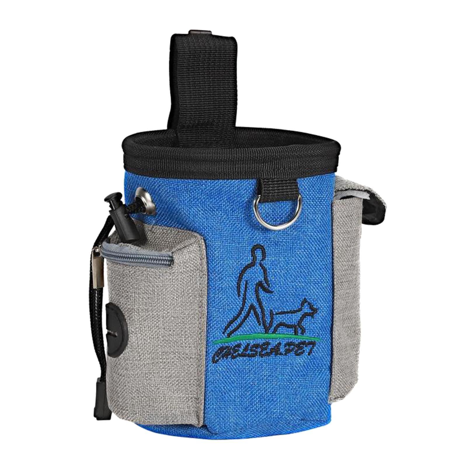 Durable Dog Training Bag Travel Pouch Drawstring Dogs Toys Holder Carrier Dark Blue