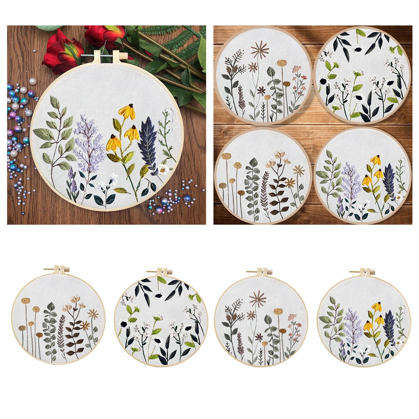 Handmade Cross Stitch Kit Flower Art Making DIY Embroidery Needlework Style1