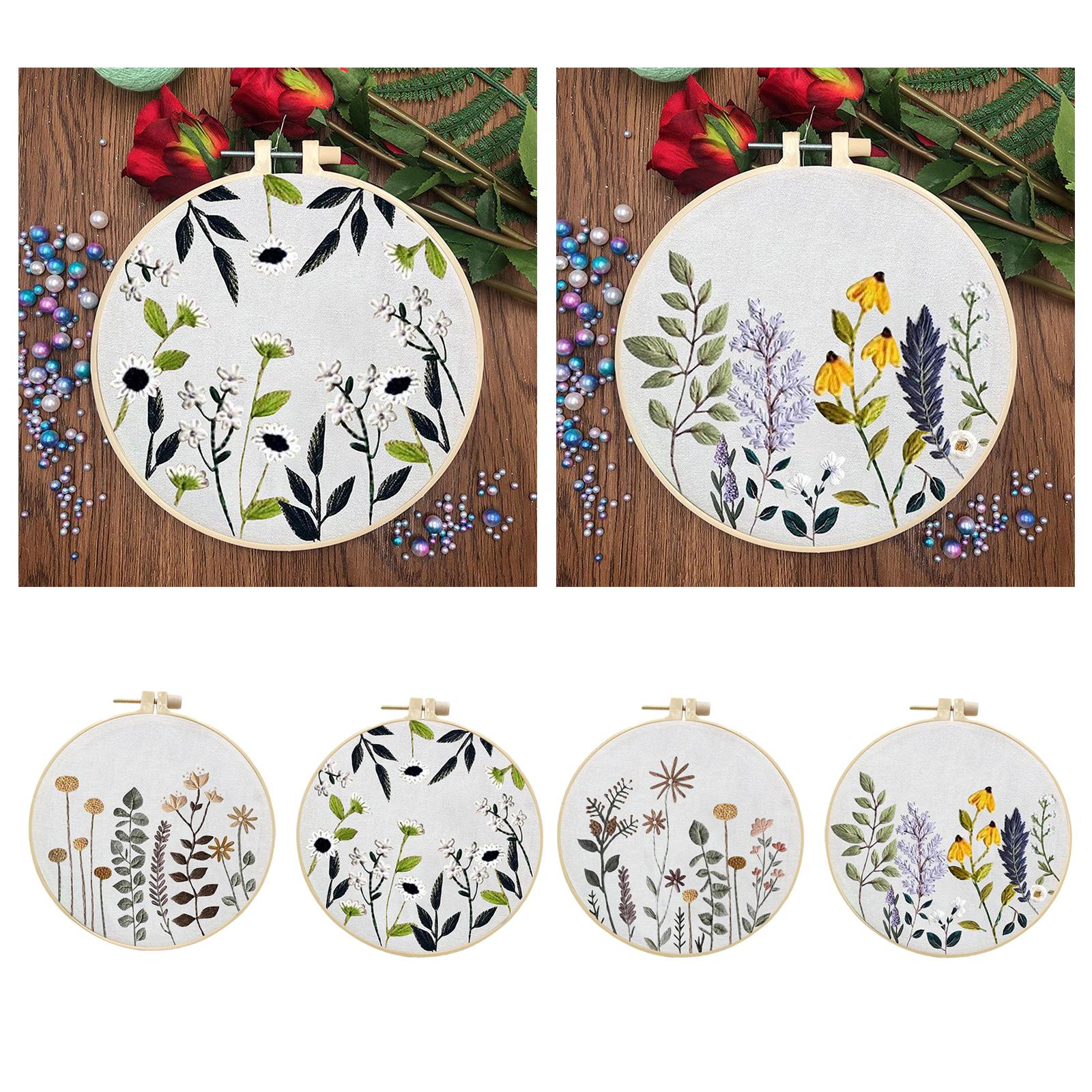 Handmade Cross Stitch Kit Flower Art Making DIY Embroidery Needlework Style1