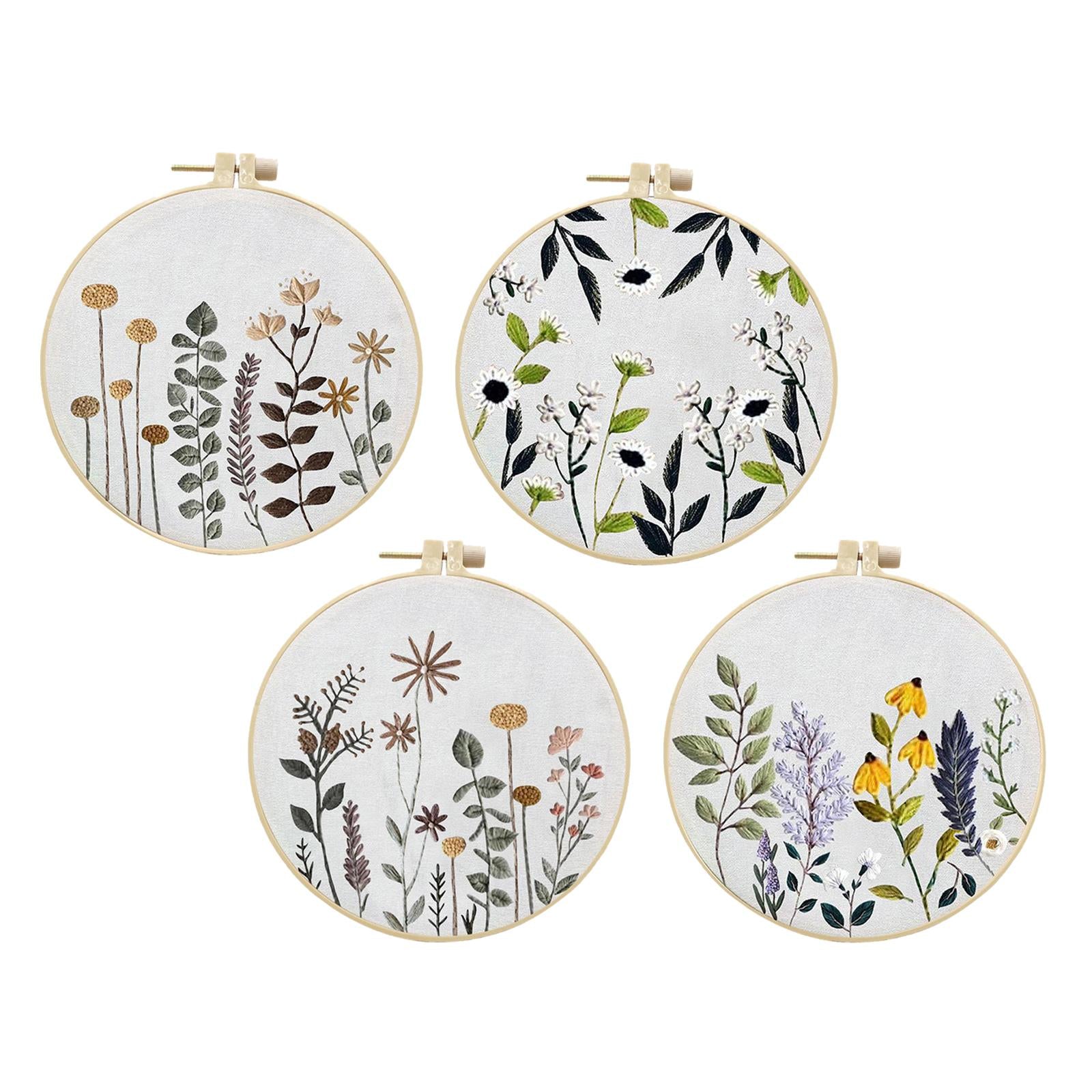 Handmade Cross Stitch Kit Flower Art Making DIY Embroidery Needlework Style1