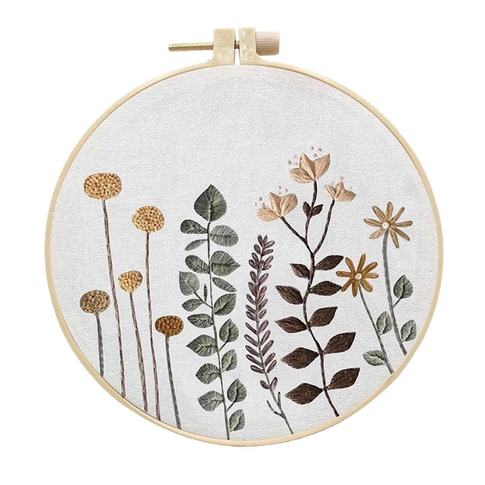 Handmade Cross Stitch Kit Flower Art Making DIY Embroidery Needlework Style2