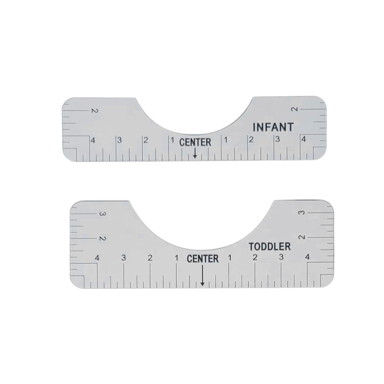 4x PVC T-Shirt Ruler Guide Alignment Centering T Shirt Placement White
