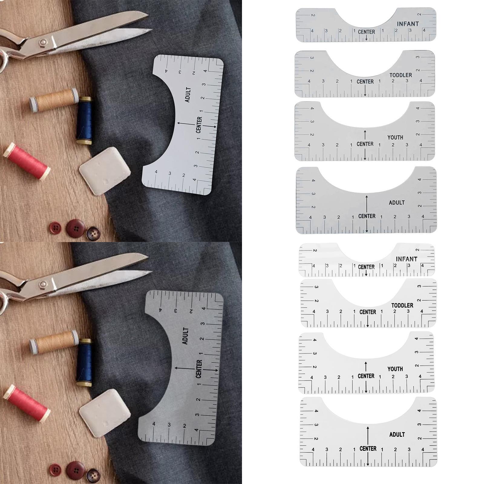 4x PVC T-Shirt Ruler Guide Alignment Centering T Shirt Placement White