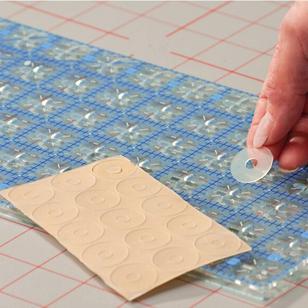 15x Silicone Quilting Ruler Grip-True Grips -Non Slip Adhesive Rings