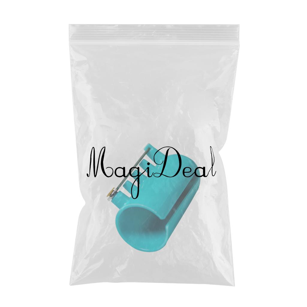 Crocheting Knitting Stranding Yarn Guide Holder Finger Thimble Sky Blue